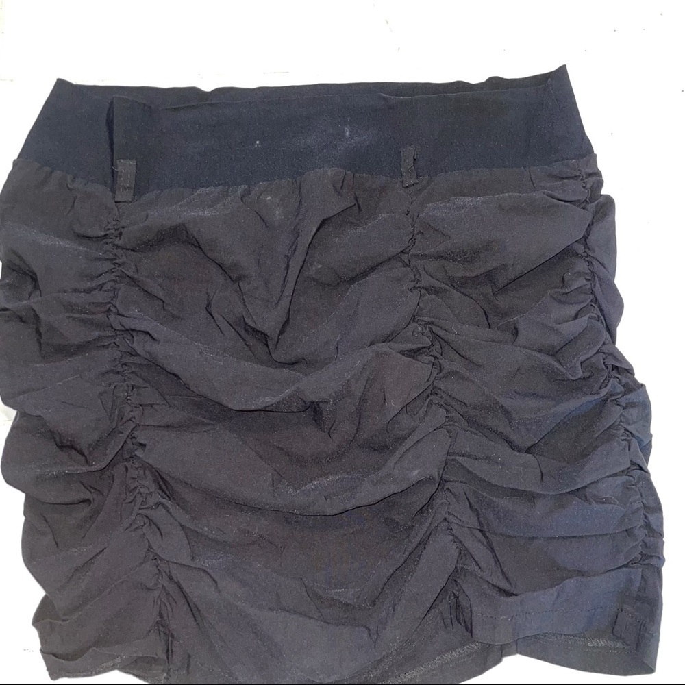 Y2K Stretchy Black Rouched Skirt